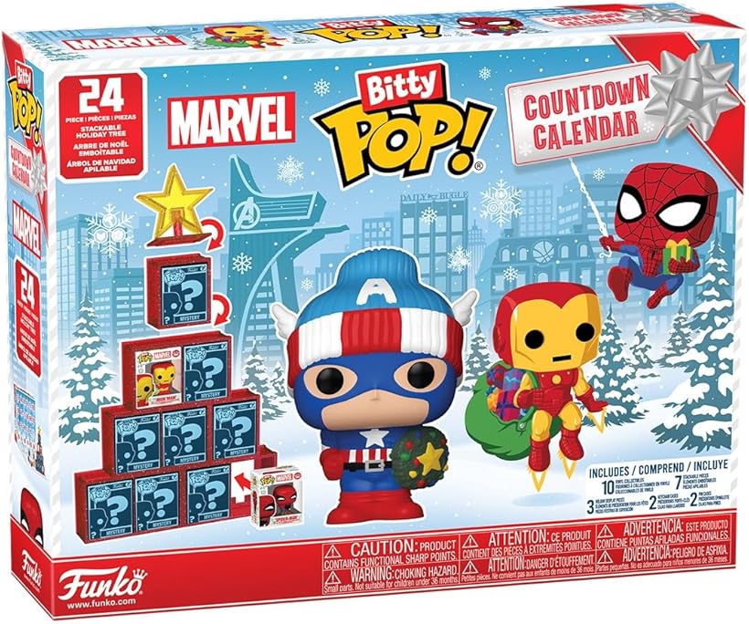 Bitty Pop! Countdown Calendar: Marvel Comics - 24 Days of Surprises - Collectible Vinyl Mini Figures - Mystery Box - Gift Idea - Holiday Present for Kids - Christmas or Birthday Countdown