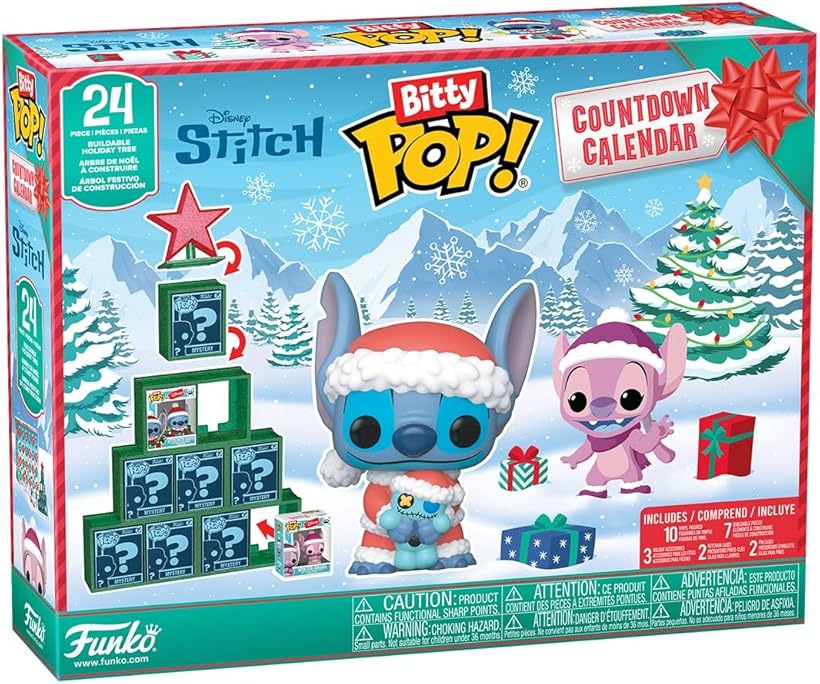 Bitty Pop! Countdown Calendar: Stitch Holiday - 24 Days of Surprises - Collectible Vinyl Mini Figures - Mystery Box - Gift Idea - Holiday Present for Kids - Christmas or Birthday Countdown