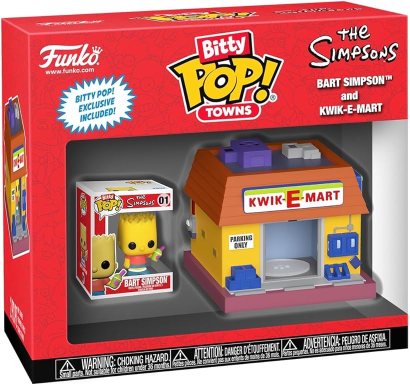 Bitty Pop! Town: Simpsons - Bart Simpson and Kwik-E-Mart - The Simpsons - Collectable Vinyl Figure - Gift Idea - Official Merchandise - Toys for Kids & Adults - Cartoon/Animation Fans